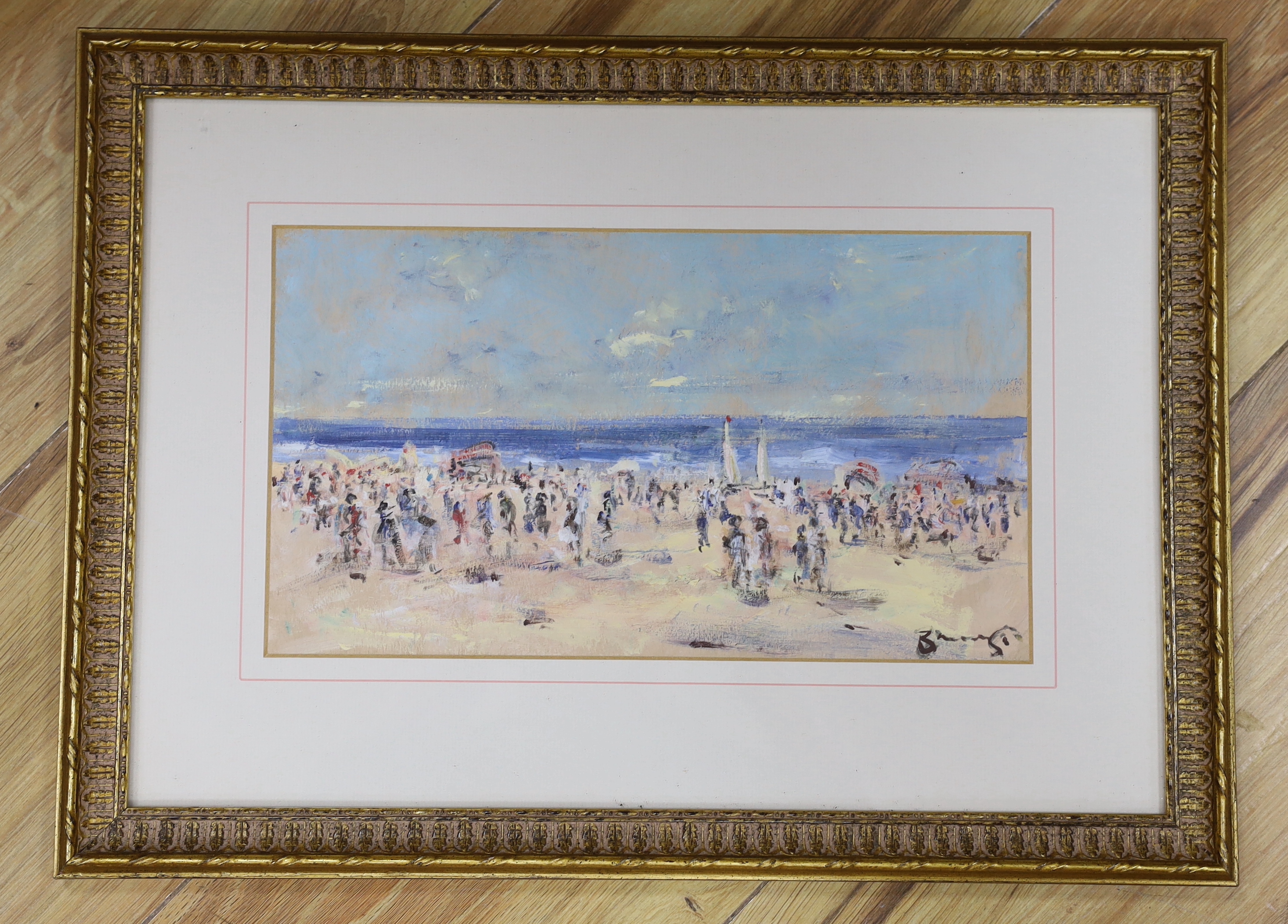 Walter John Beauvais (1942-1998), watercolour, Beach scene, signed, 16.5 x 29cm